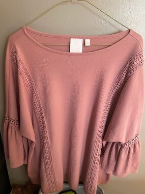LC Lauren Conrad Dusty Rose Textured Blouse